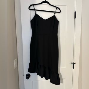 Black midi length dress